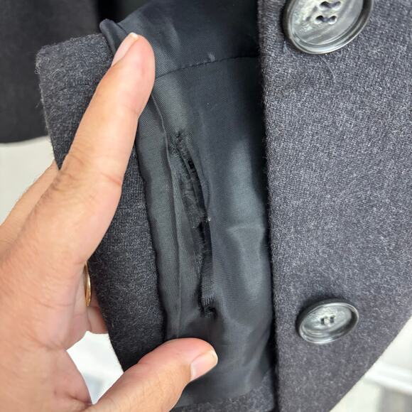 Vintage Classic Charcoal Gray Oversized Wool Sports Coat Blazer Women’s Size 12 - Picture 6 of 10